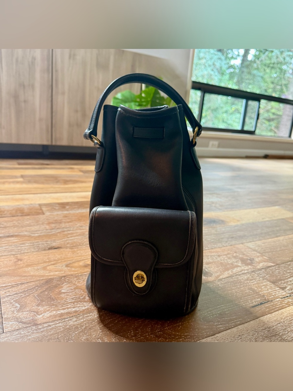 Vintage Coach Black Sling Backpack Daypack 9992 - Picture 2 of 10